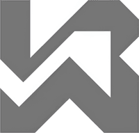 Минималистичный абстрактный логотип компании ЮзерВордс Ру в серых тонах на белом фоне